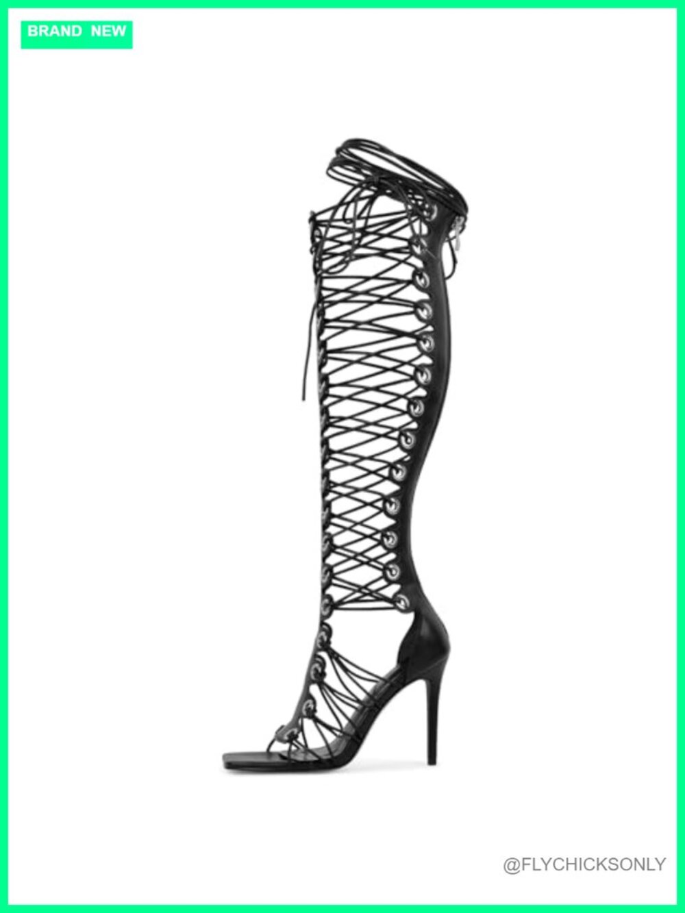 Womens Leather Gladiator Sandals Peep Toe Lace Up High Heels Summer